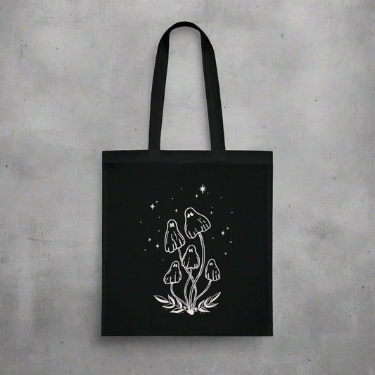 Cute Ghost Mushrooms Tote Bag