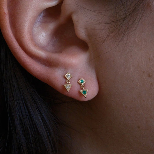 Emerald Arrow Dangle Earring