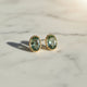 Green Sapphire Oval Wisp Earrings