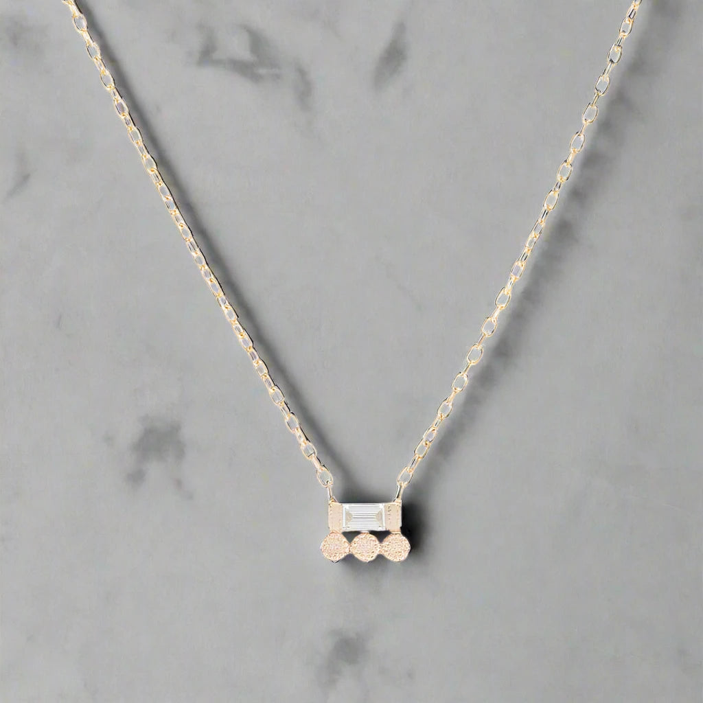 Baguette 3 Dot Necklace