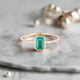 Emerald Cut Emerald Wisp Ring