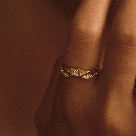 Diamond Kite Cuff Ring