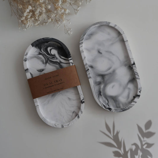 Oval Concrete Marble Tray