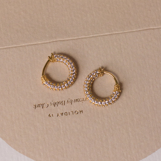 Gold Pave Amalfi Huggies