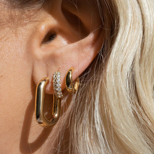 XL Gold Chain Link Hoops