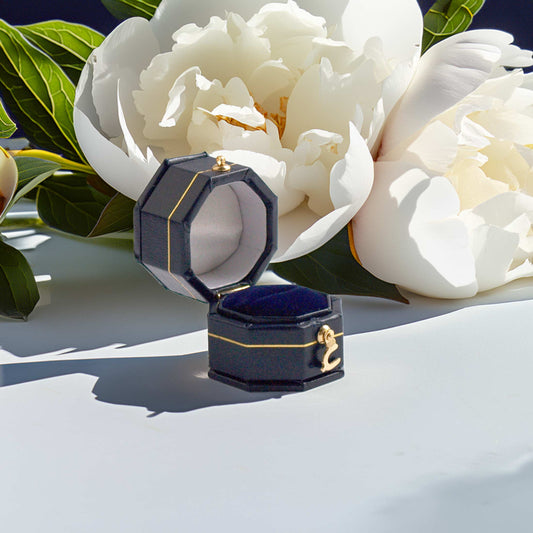 Vintage Style Octagon Ring Box