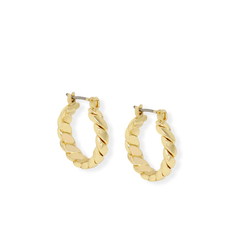 Wave Hoops in Gold