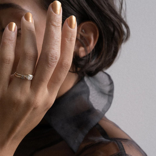 Cushion Trillion Baguette Equilibrium Ring