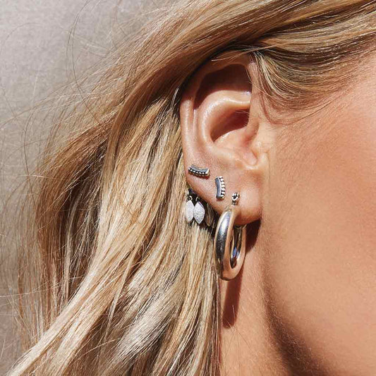 Baby Amalfi Tube Hoops in Silver