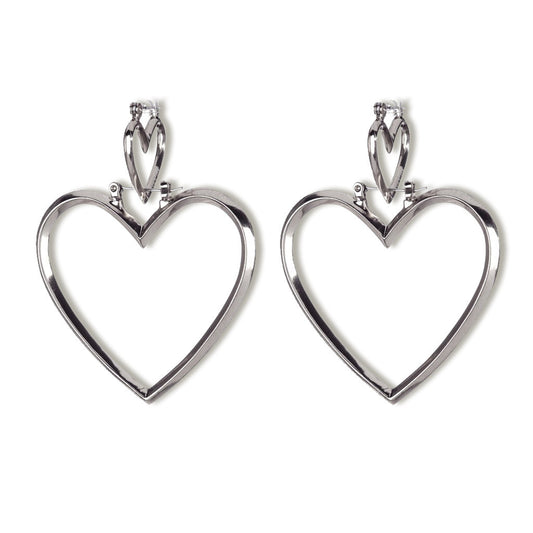 Heartbreaker Hoop Set in Silver