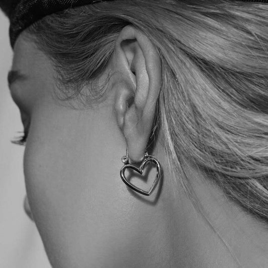 Mini Heartbreaker Hoops in Silver
