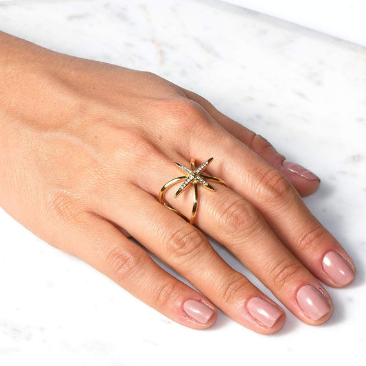 Criss Cross Starburst Ring