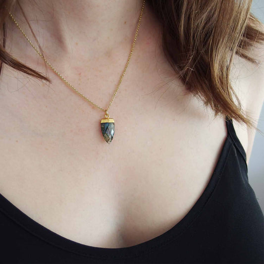 Labradorite Arrowhead Pendant