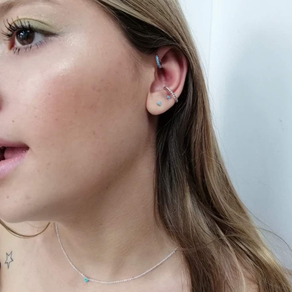 Gold & Turquoise Trinity Earring Set