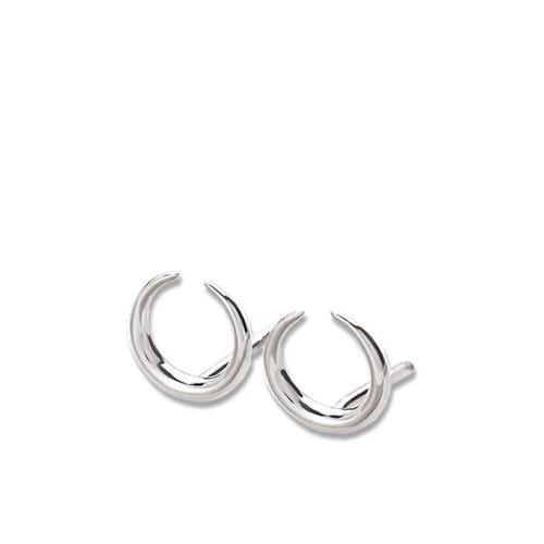 Silver Horn Stud Earrings