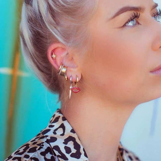 Silver Spike Hoop Earrings