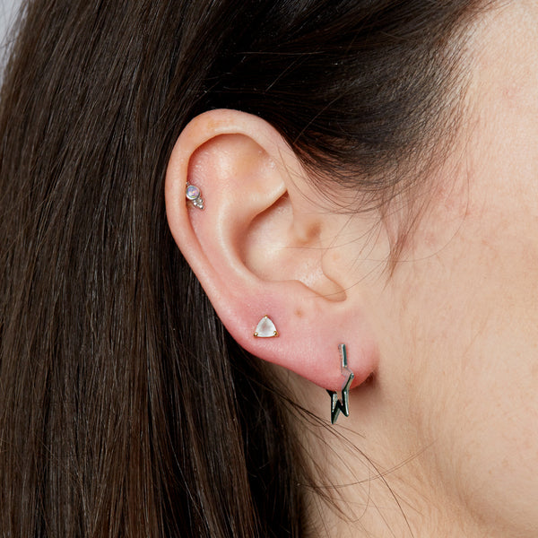 Silver Star Hoops Tada Toy Designer Earrings Stone Hearts Club