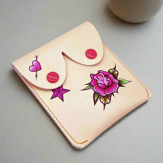 Tattooed Leather Boobs Coin Purse