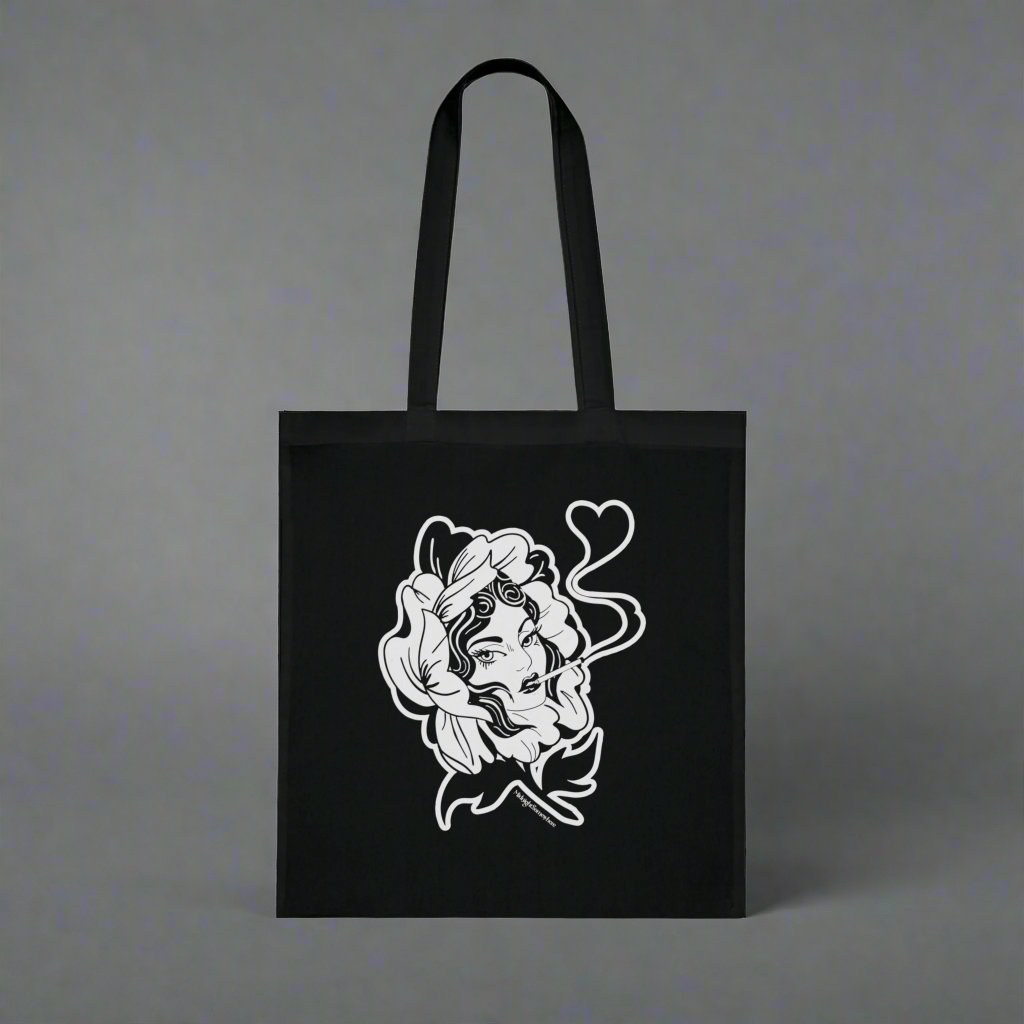 Smoking Lady Head Tattoo Bag