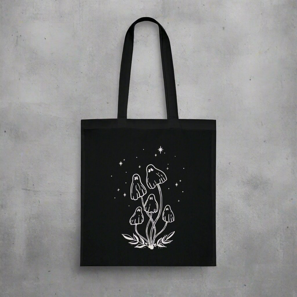 Cute Ghost Mushrooms Tote Bag
