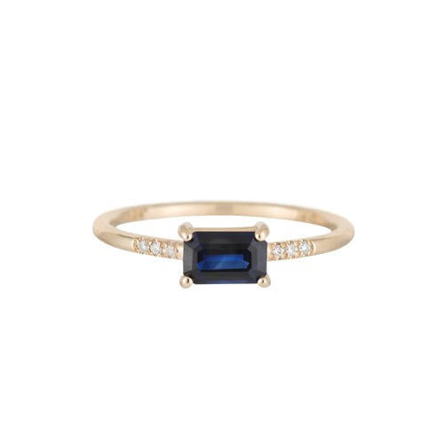 East West Equilibrium Blue Sapphire Ring