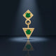 Emerald Arrow Dangle Earring