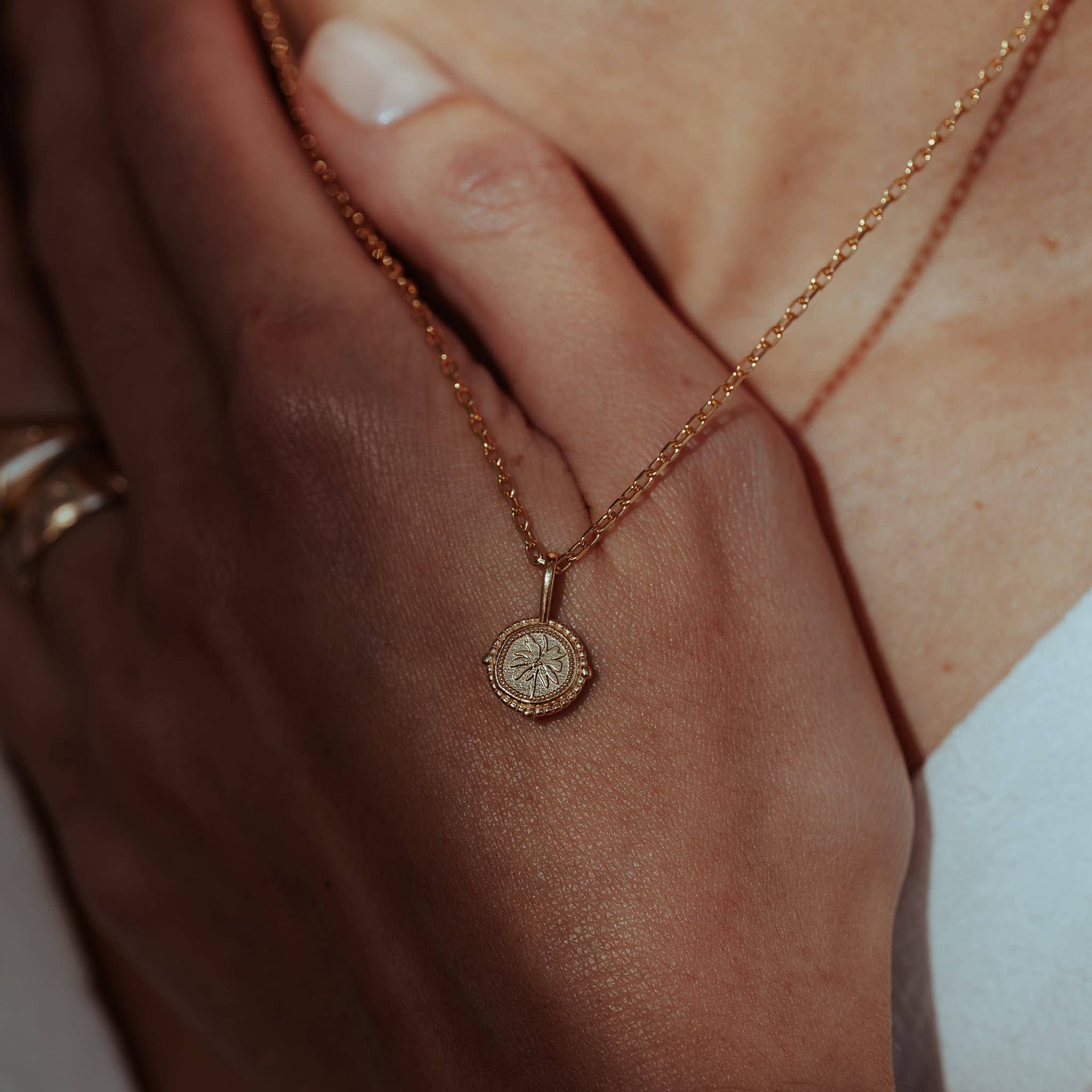 Coco Palm Tree Mini Talisman Necklace