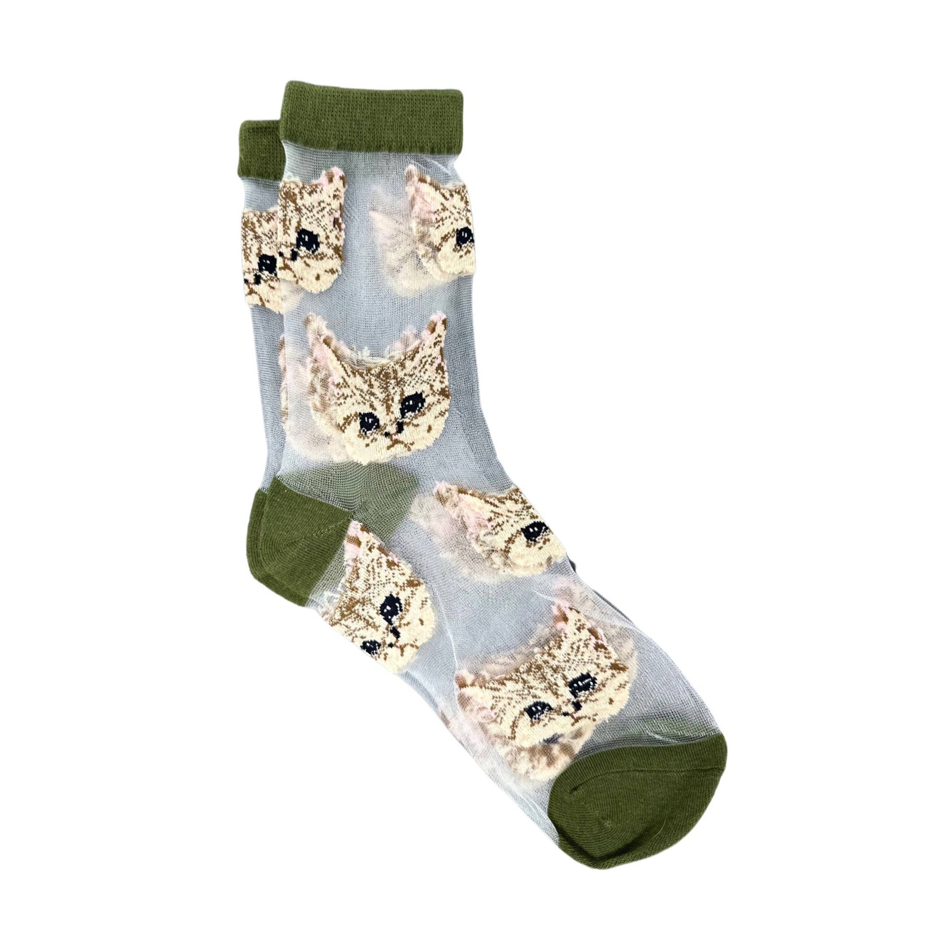 Gold Cat Mesh Socks