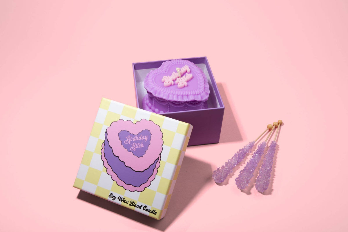Birthday Bitch Heart Candle (funny gifts, birthday gifts)