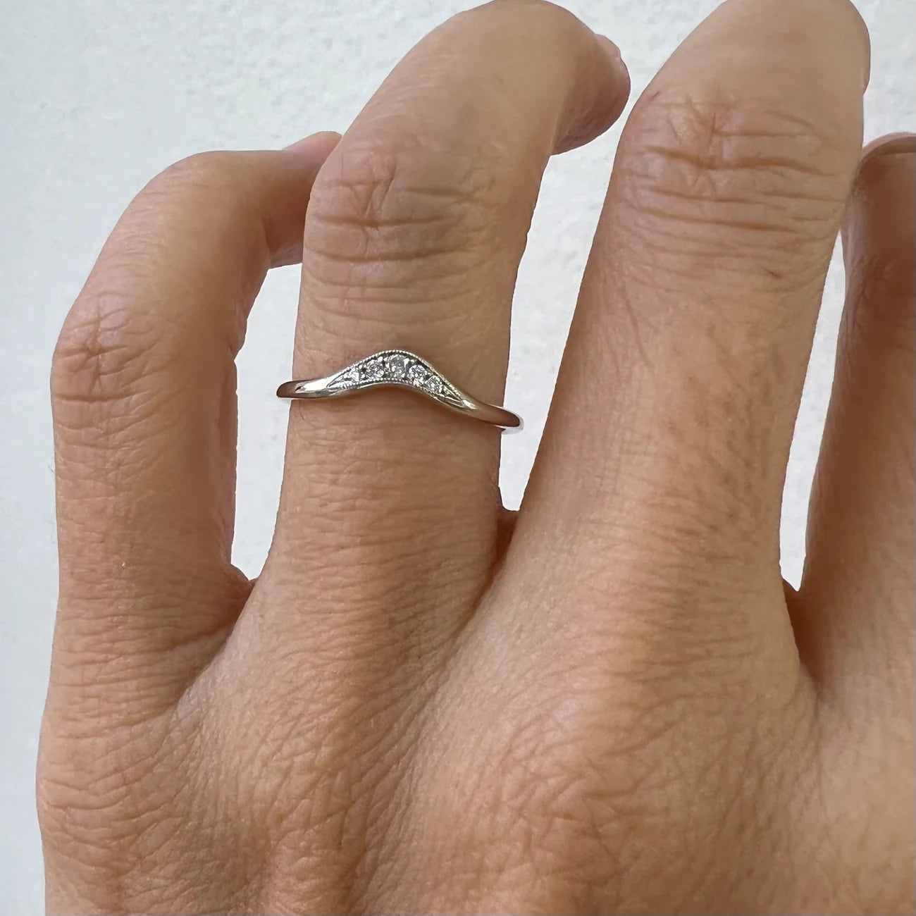 Diamond Wave Band Ring