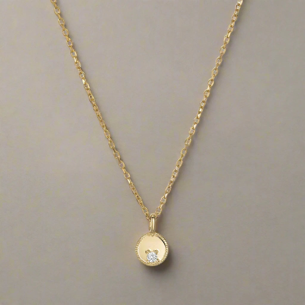 Circle Diamond Mirror Pendant