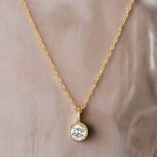 Diamond Milgrain Necklace