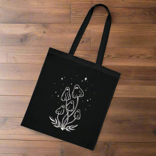 Cute Ghost Mushrooms Tote Bag