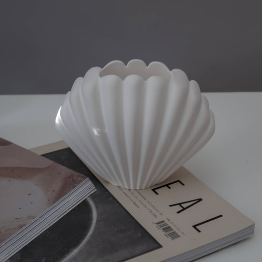 Shell vase for dry flowers: White