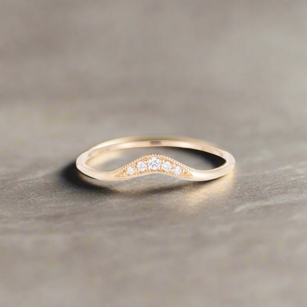 Diamond Wave Band Ring