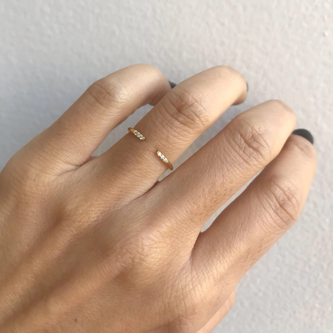 White Equilibrium Cuff Ring
