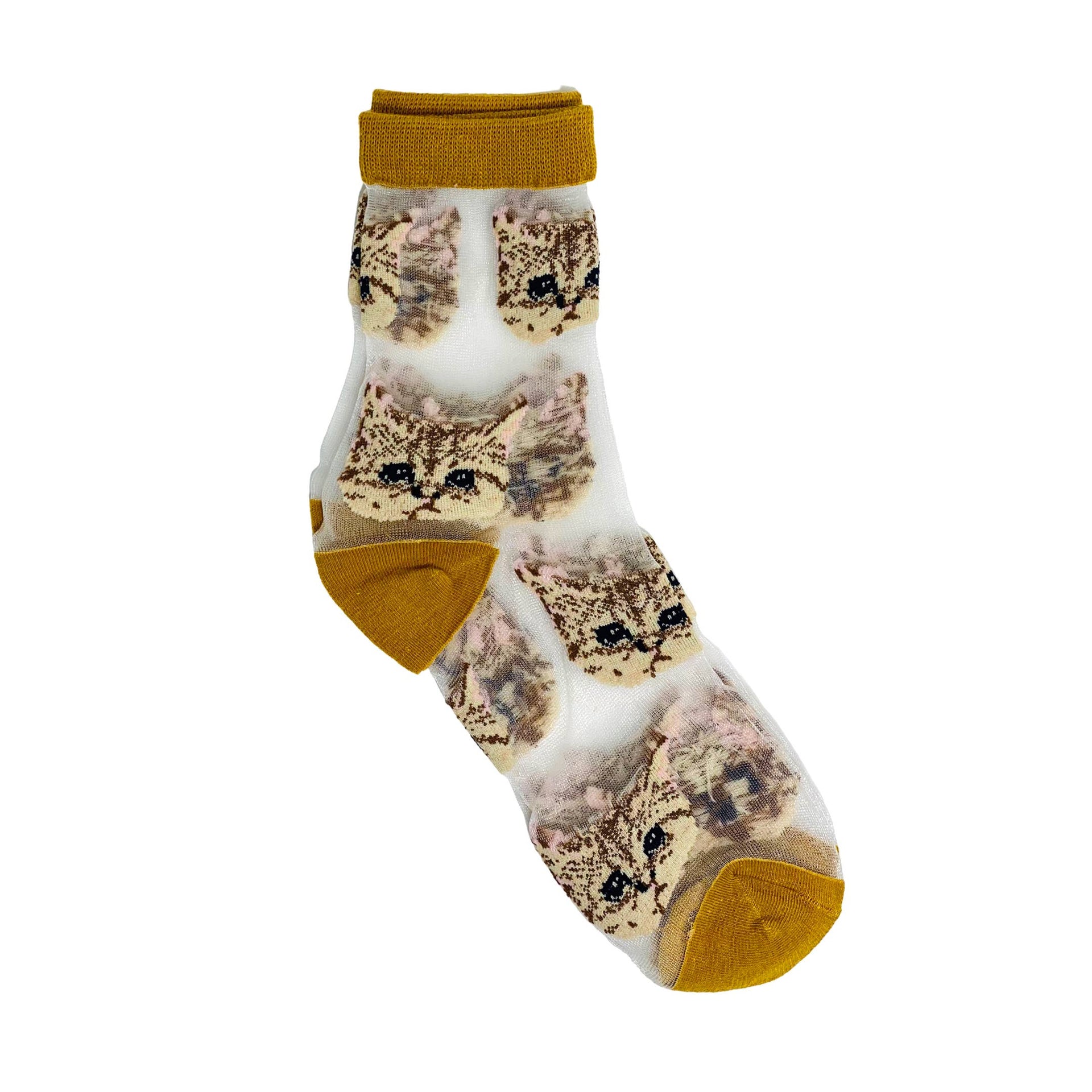 Gold Cat Mesh Socks