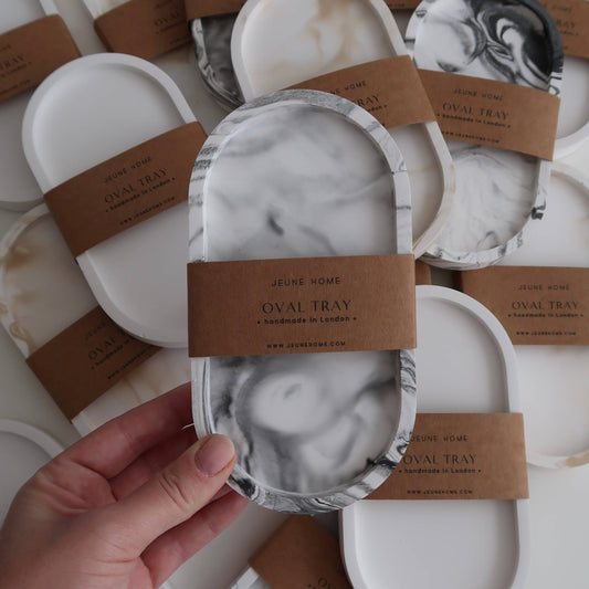 Oval Concrete Marble Tray