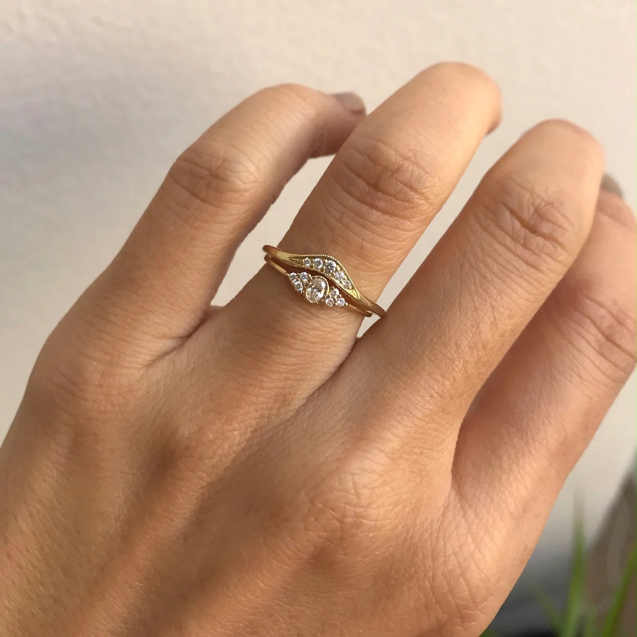 Diamond Wave Band Ring