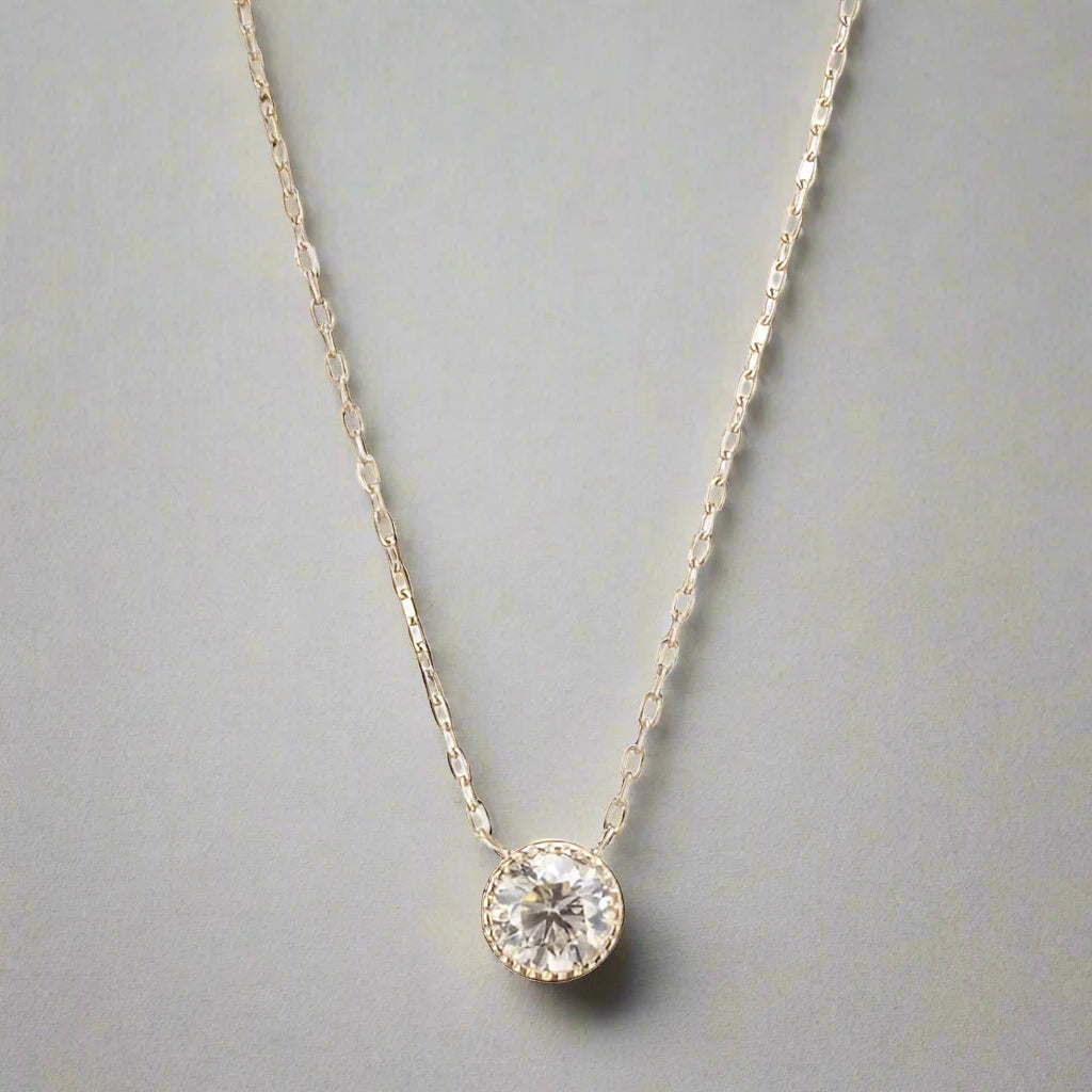 Champagne Diamond Large Magic Eye Necklace