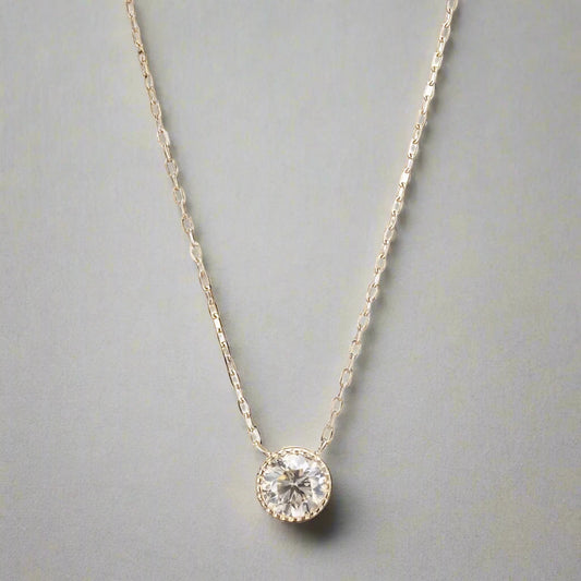 Champagne Diamond Large Magic Eye Necklace