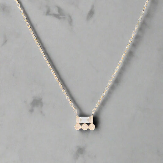 Baguette 3 Dot Necklace