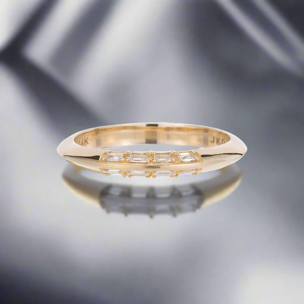 Knife Edge Baguette Diamond Ring