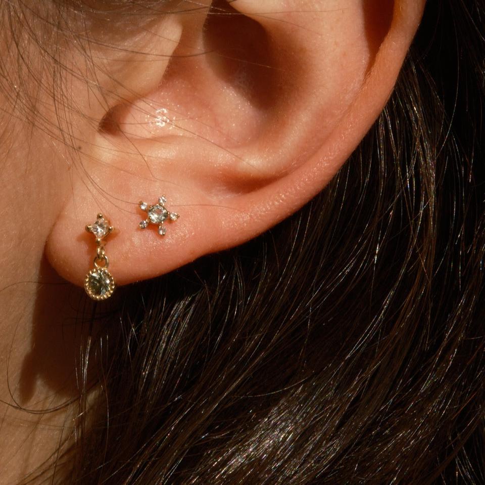 Green Sapphire PC Dangle Earring