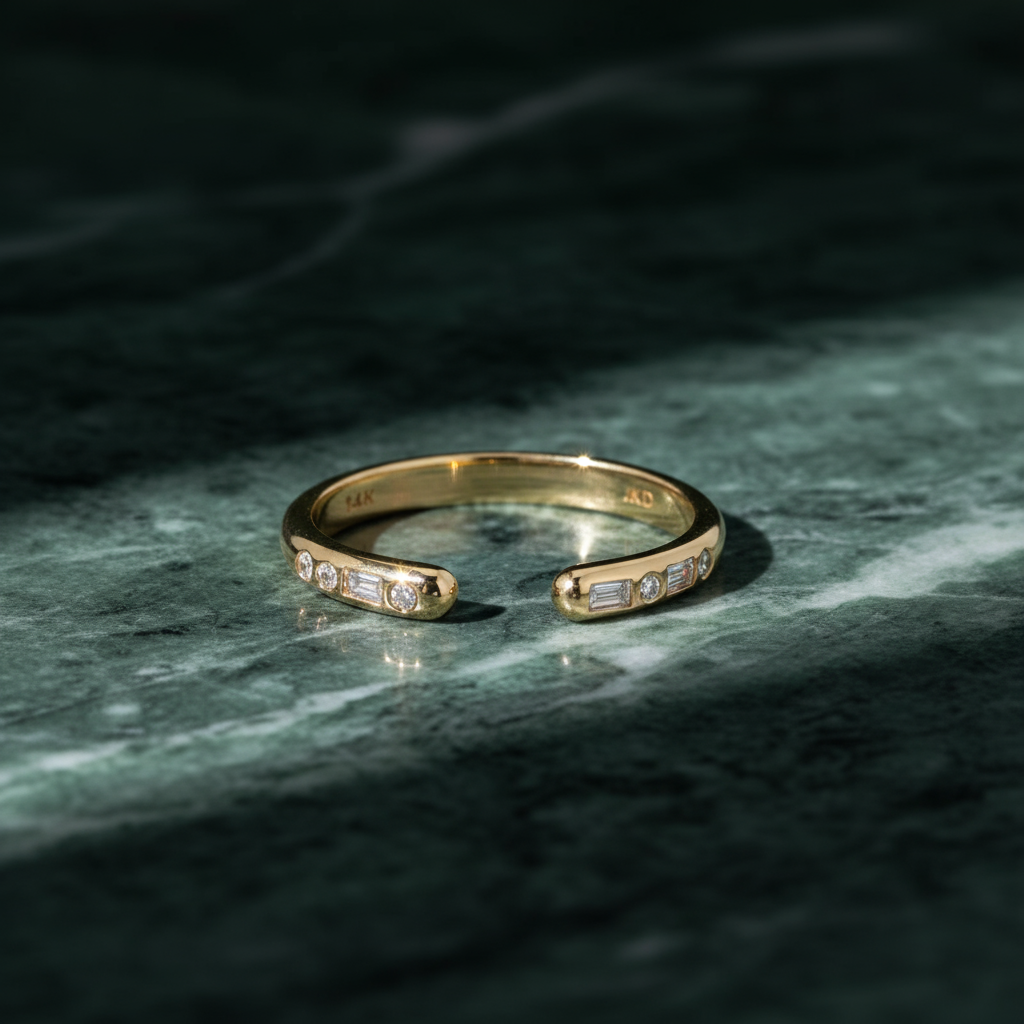 Diamond Staccato Cuff Ring