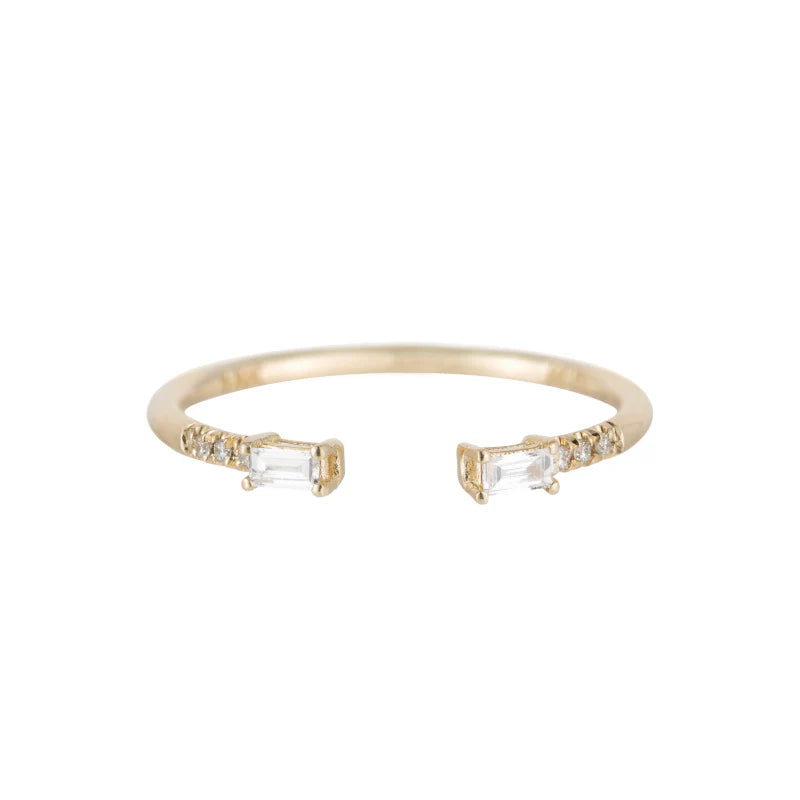 Diamond Baguette Equilibrium Cuff Ring