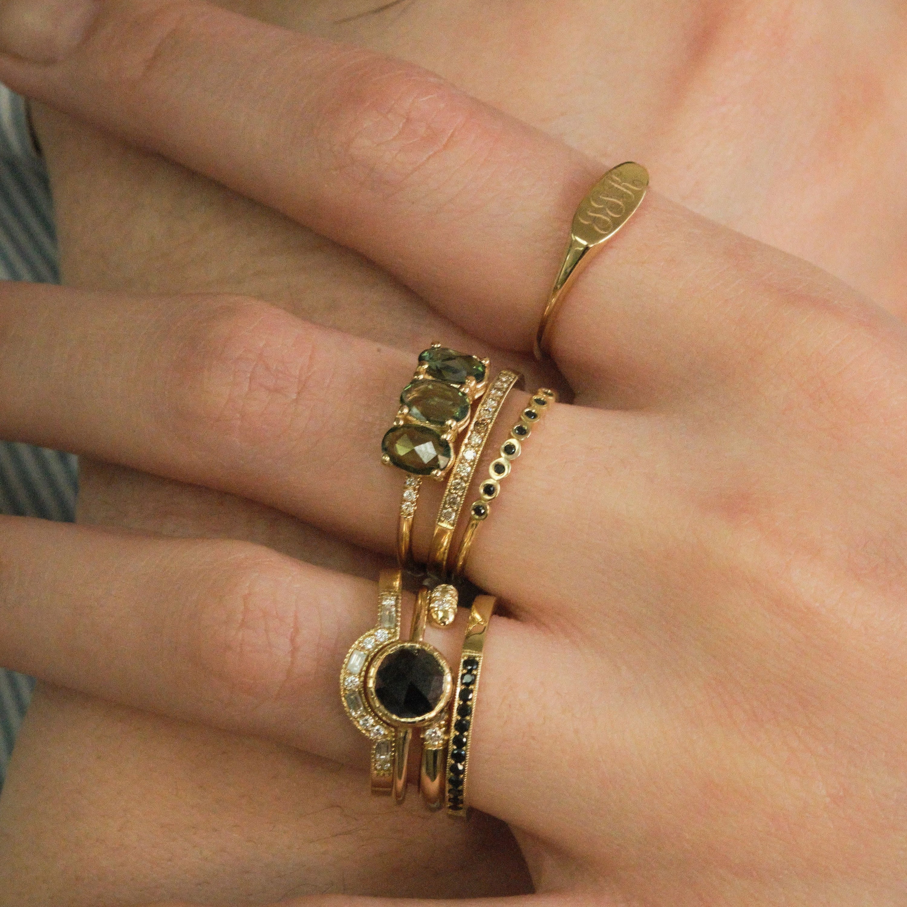 Jennie Kwon Black Diamond Milli Band Ring