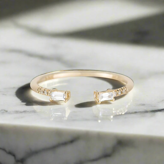 Diamond Baguette Equilibrium Cuff Ring