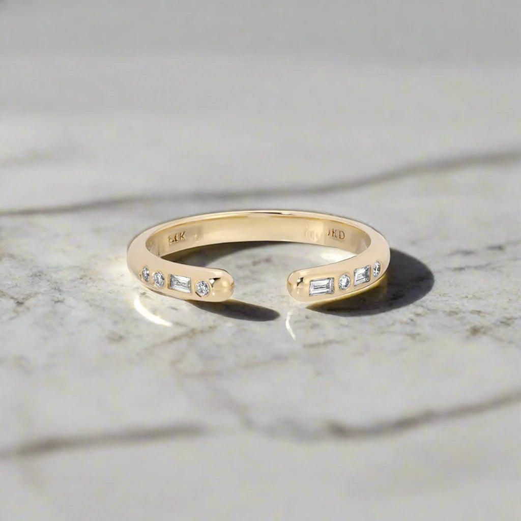 Diamond Staccato Cuff Ring