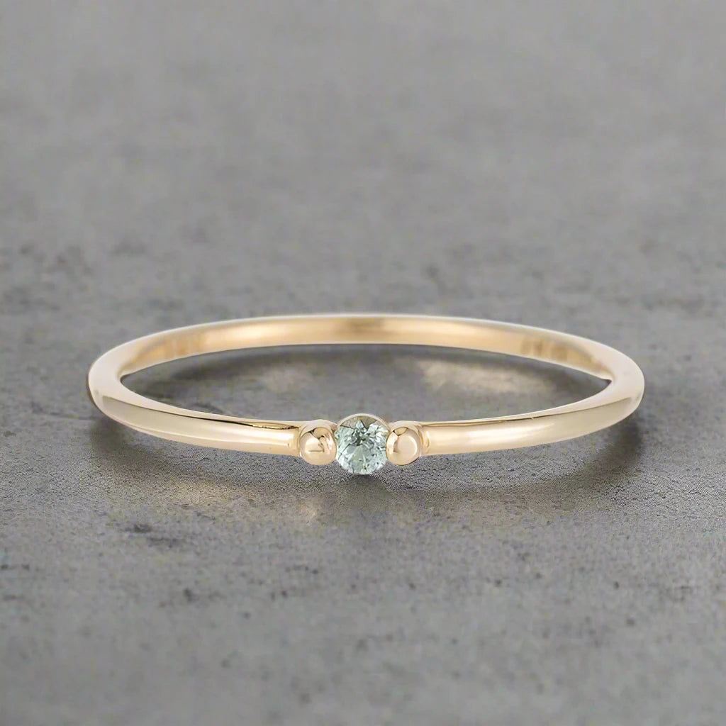 Green Sapphire Ball Ring